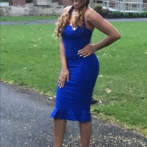 Royal blue bandage dress